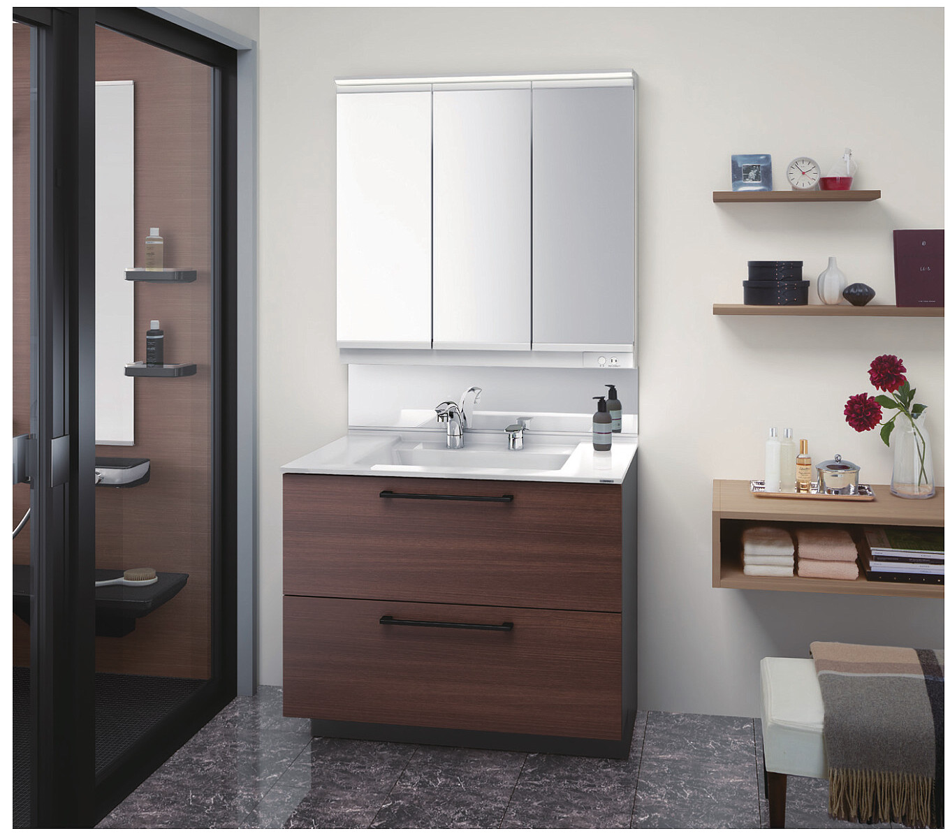 ###TOTO ホワイト 化粧鏡 エスクアLS 樹脂製三面鏡 タッチレスワイドLED照明 エコミラーあり 間口900 受注約1週〔GD〕 TOTO ホワイト 化粧鏡 エスクアLS 樹脂製三面鏡 タッチレスワイドLED